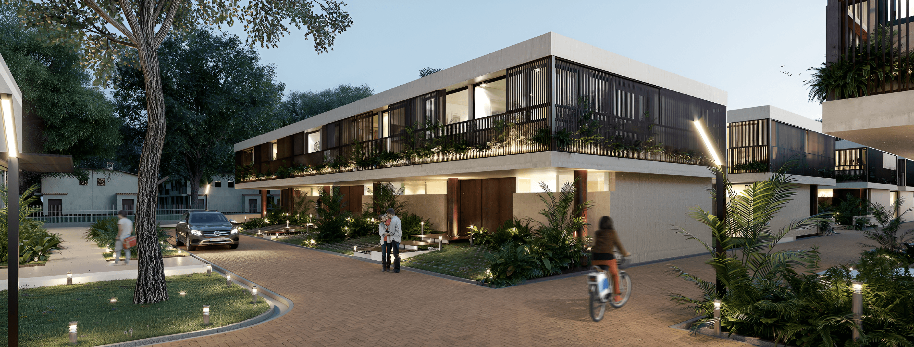 Palo de Rosa - Conjunto residencial moderno con arquitectura contemporánea y áreas verdes