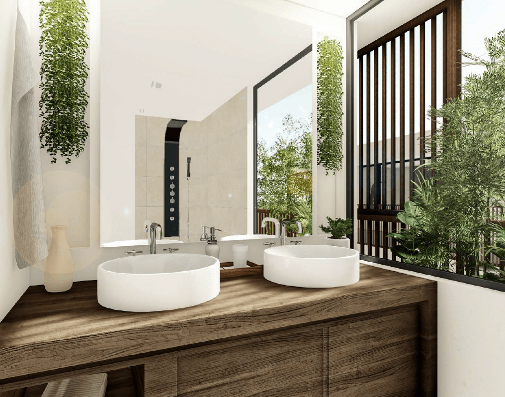 Baño moderno Palo de Rosa